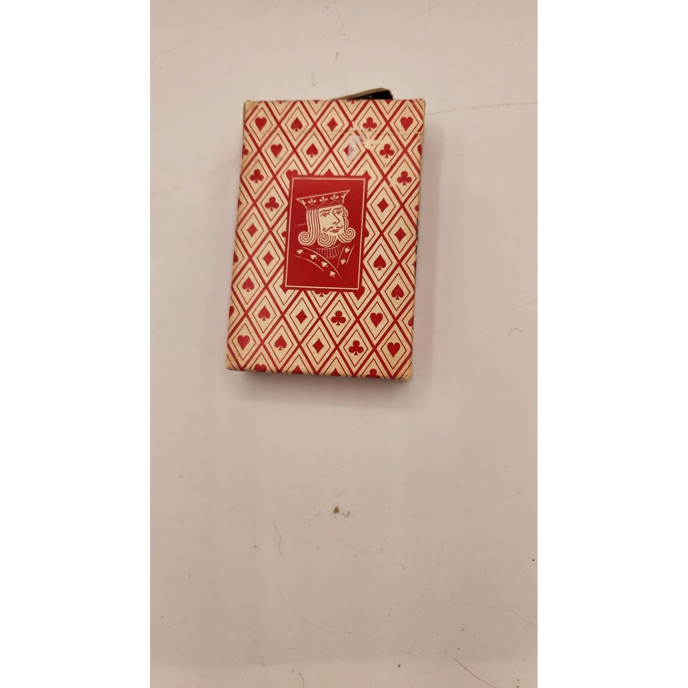 Rare Vintage Bridge Playing Cards Red White Diamond Pattern No Shuffling Bends
